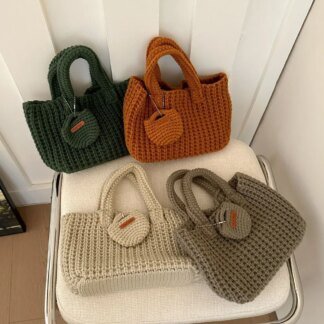 Handwoven Crochet Handbag – Vintage Knitted Tote for Women