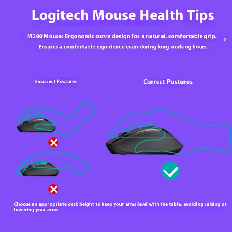 Logitech M280 Wireless Mouse – 2.4G USB Ergonomic - Image 3