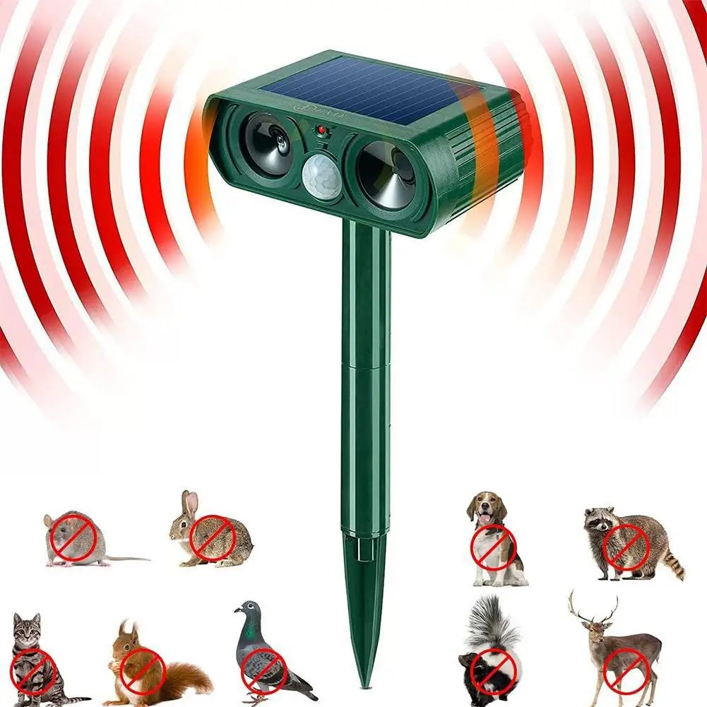 Solar Ultrasonic Cat & Dog Repeller with LED Light