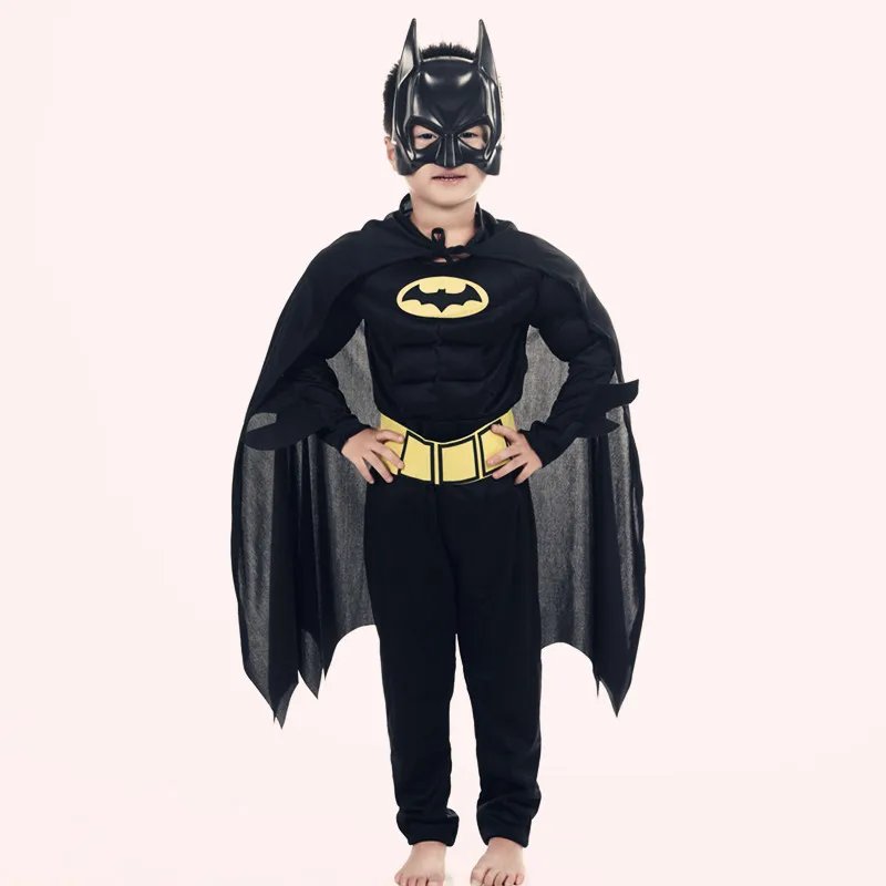 Kids Batman Bat Costume Halloween Fancy Dress Outfit Boys