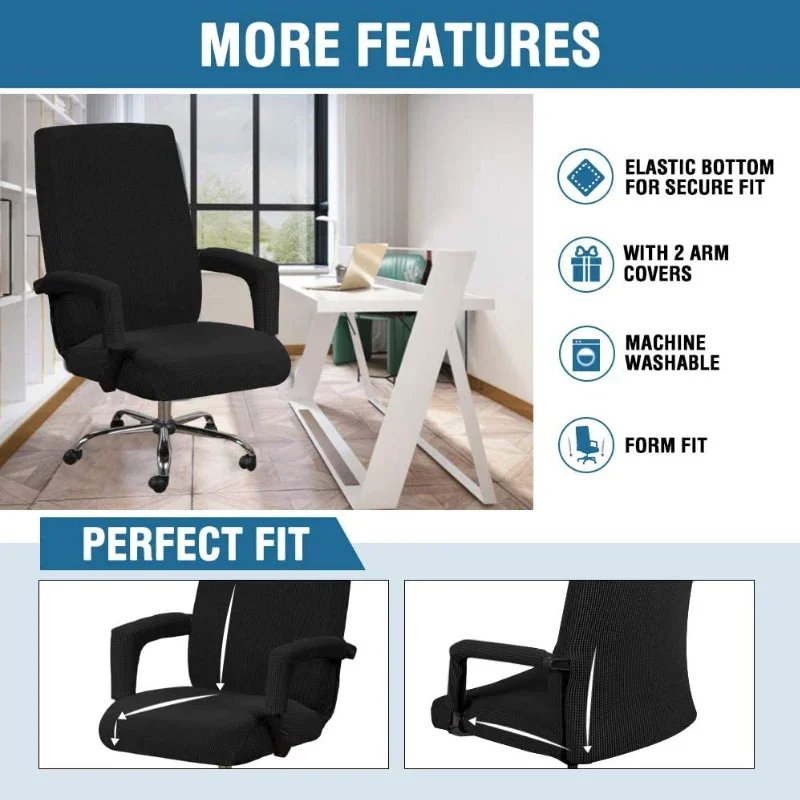 Elastic Office Chair Cover with Armrest Covers – M/L Size - Image 6