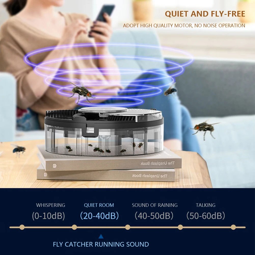 Electric Fly Trap Catcher – USB Rechargeable, 1200mAh - Image 4