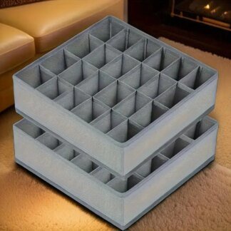 Foldable Fabric Drawer Organiser – 24 Grid Sock & Underwear Divider