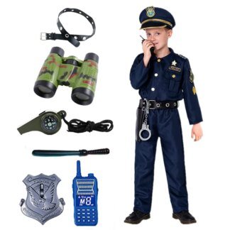 Kids Police Costume Set with Accessories – Sizes 3–12