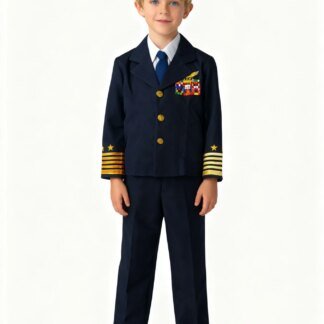 Carnival Kids Boys Brave Captain Costume Cosplay Handsome Pilot Dress Up School Party Stage Performance Clothing