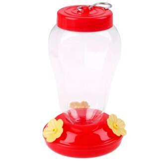 Hanging Hummingbird Feeder with Flower Outlet – Plastic, 9.5cm