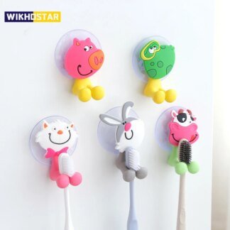 Kids Cartoon Animal Toothbrush Holder Wall Mounted Bathroom