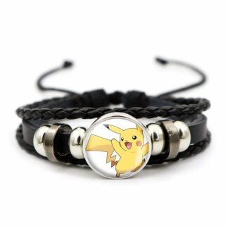 Pokémon Woven Leather Bracelet with Glass Dome Charm