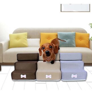 Foldable Pet Stairs for Small Dogs & Cats – 2 or 3 Step