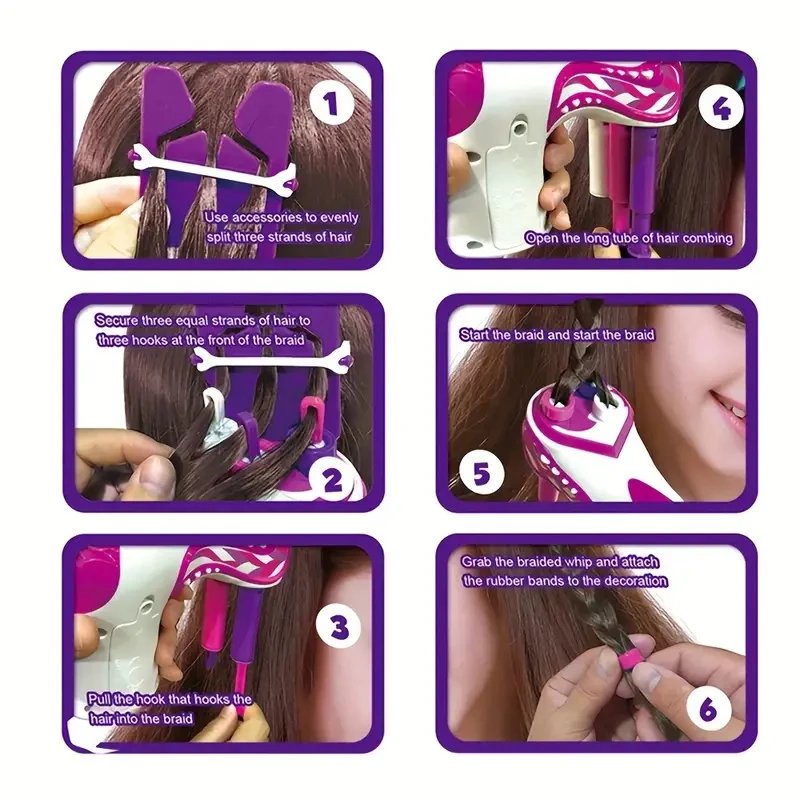 Kids Automatic Hair Braider Set – 3-Strand Braid Maker Toy - Image 2