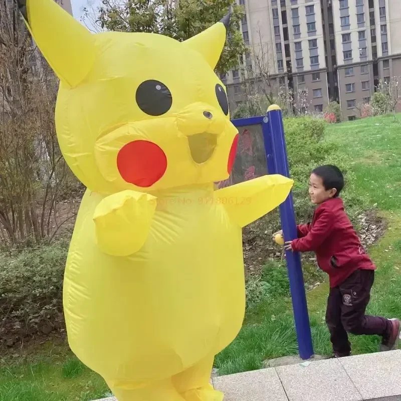 Adults Pikachu Inflatable Cosplay Costumes Blow-up Suit Performance Clothes Halloween Christmas Party Cos Funny Doll Props Gift - Image 5