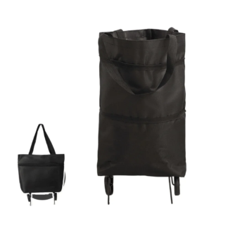 2-in-1 Foldable Portable Rolling Handbag Shopping Cart with Waterproof Feature Shopping Bag Trolley and Wheels for Easy Shopping