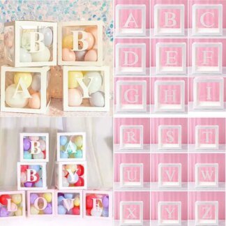 Clear Letter Balloon Box for Weddings, Birthdays & Parties