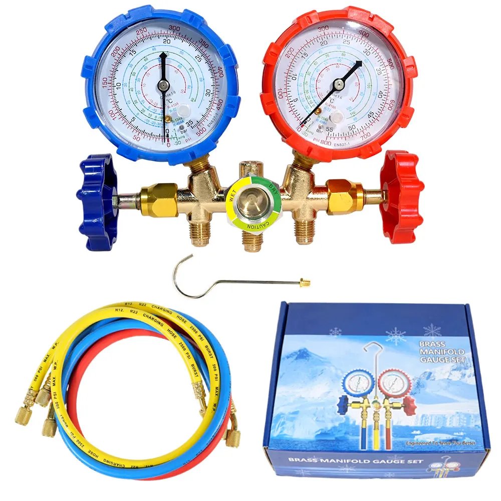AC Manifold Gauge Set with Hoses – R410A R22 R134A R404A - Image 5