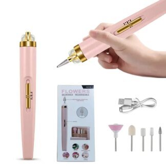 Portable Electric Nail Drill Kit with 5 Attachments & Light