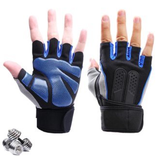 Half-Finger Gym Gloves with Wrist Wrap – Men & Women