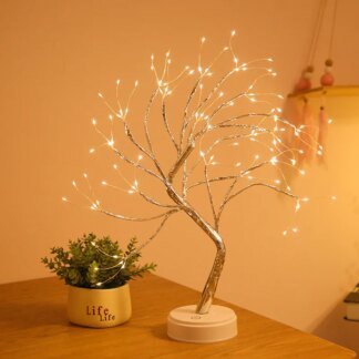 LED Tabletop Tree Light - Adjustable Branch Lamp, USB/Battery