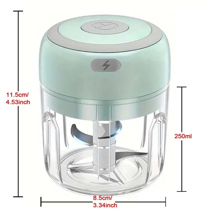 Electric Garlic Chopper – 250ml Stainless Steel Mini Food Chopper - Image 3