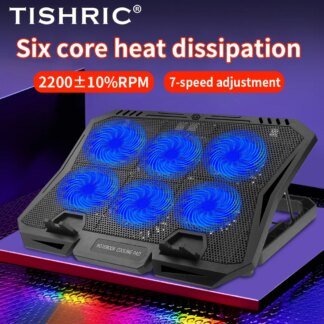 Gaming Laptop Cooling Pad Stand with 6 Fans & Dual USB