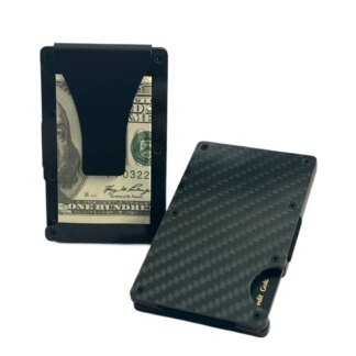 Men's RFID Slim Metal Wallet with Money Clip – Carbon Fibre