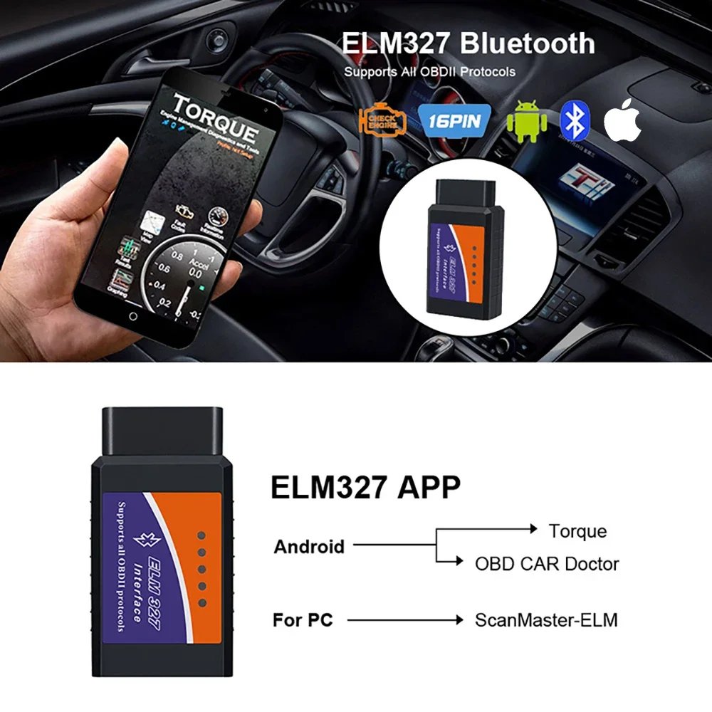 ELM327 V2.1 OBD2 Scanner Bluetooth Car Diagnostic Tool For Android /IOS - Image 3