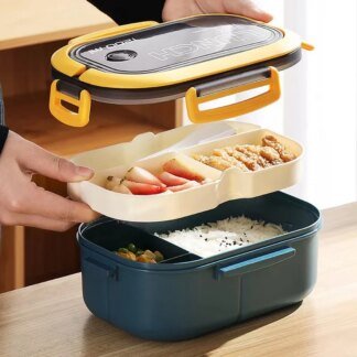 1200ml 2-Layer Bento Lunch Box with Cutlery – Leakproof
