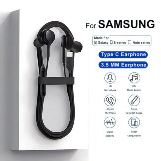Type C Wired Earphone For Samsung Galaxy S23 S21 S22 Ultra Plus 3.5 mm Earbuds Headphones