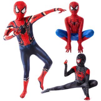 Miles Morales Spiderman Kids Costume Bodysuit Cosplay Suit