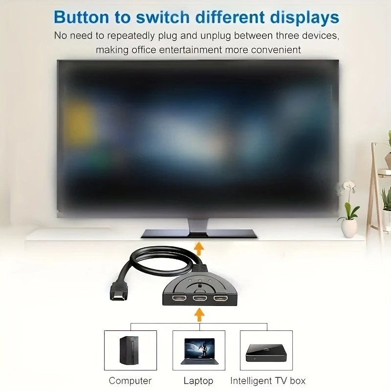 3 Port HDTV-compatible Switch 4K 3D Video Switcher KVM Splitter 3 Input 1 Output Port Hub for Xbox PS4 DVD PC Laptop TV - Image 4