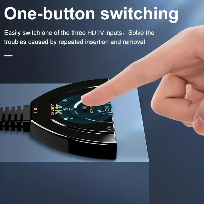 3 Port HDTV-compatible Switch 4K 3D Video Switcher KVM Splitter 3 Input 1 Output Port Hub for Xbox PS4 DVD PC Laptop TV - Image 3