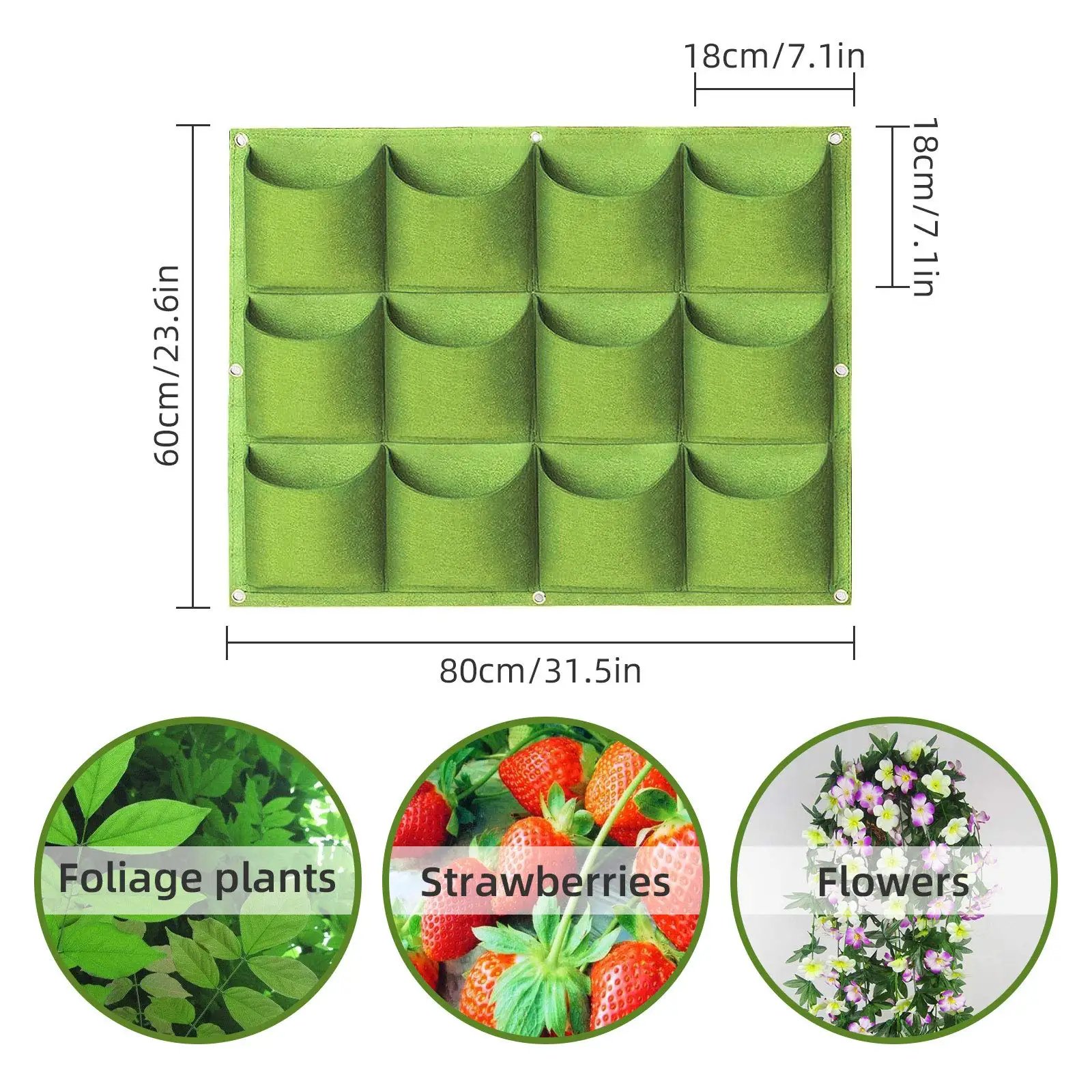 1PC-12Pockets Green