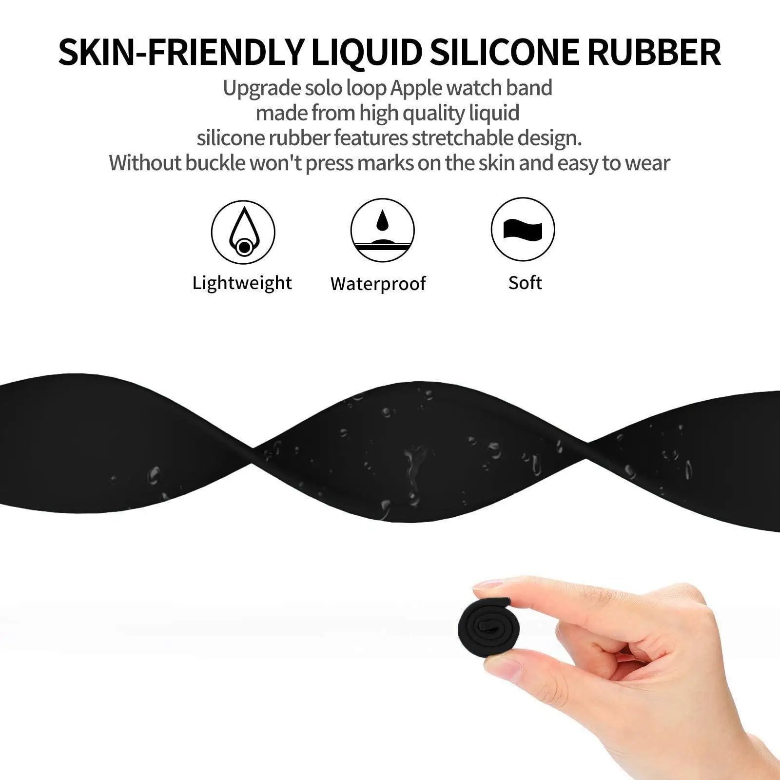 Apple Watch Band - Stunning Elastic Silicone Strap, Best Fit - Image 3