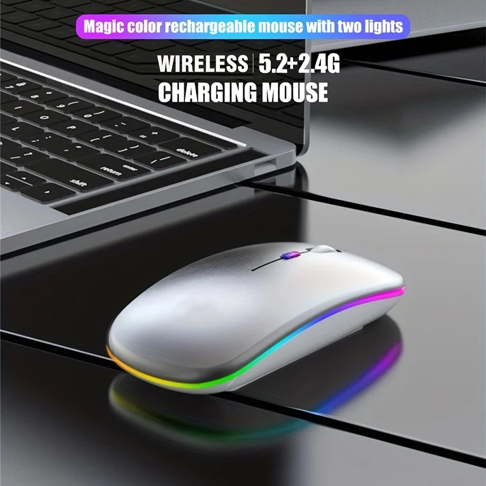 Wireless Mouse: Best Silent RGB Dual-Mode Rechargeable Design - Image 2