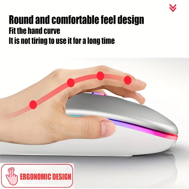 Wireless Mouse: Best Silent RGB Dual-Mode Rechargeable Design - Image 4