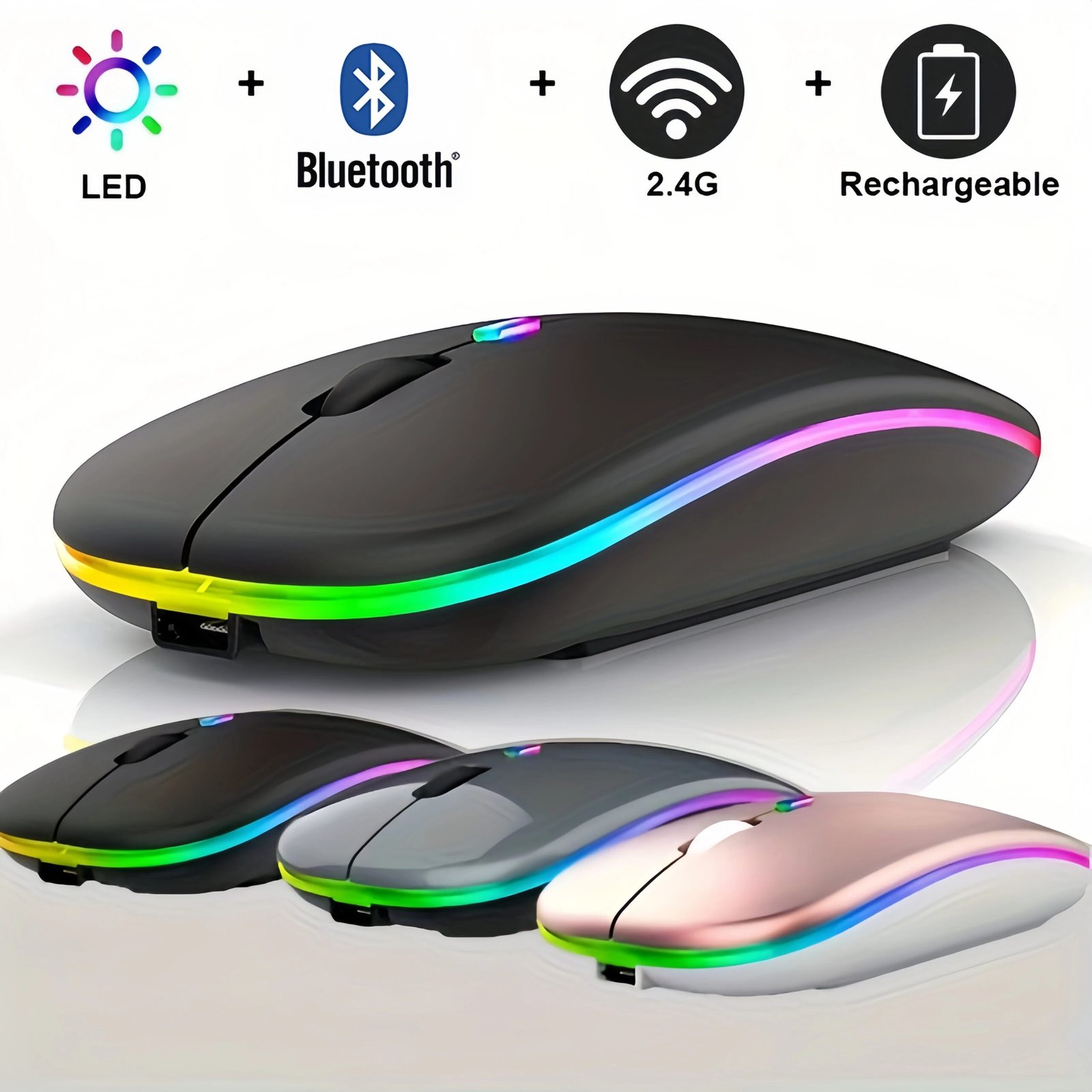 Wireless Mouse: Best Silent RGB Dual-Mode Rechargeable Design