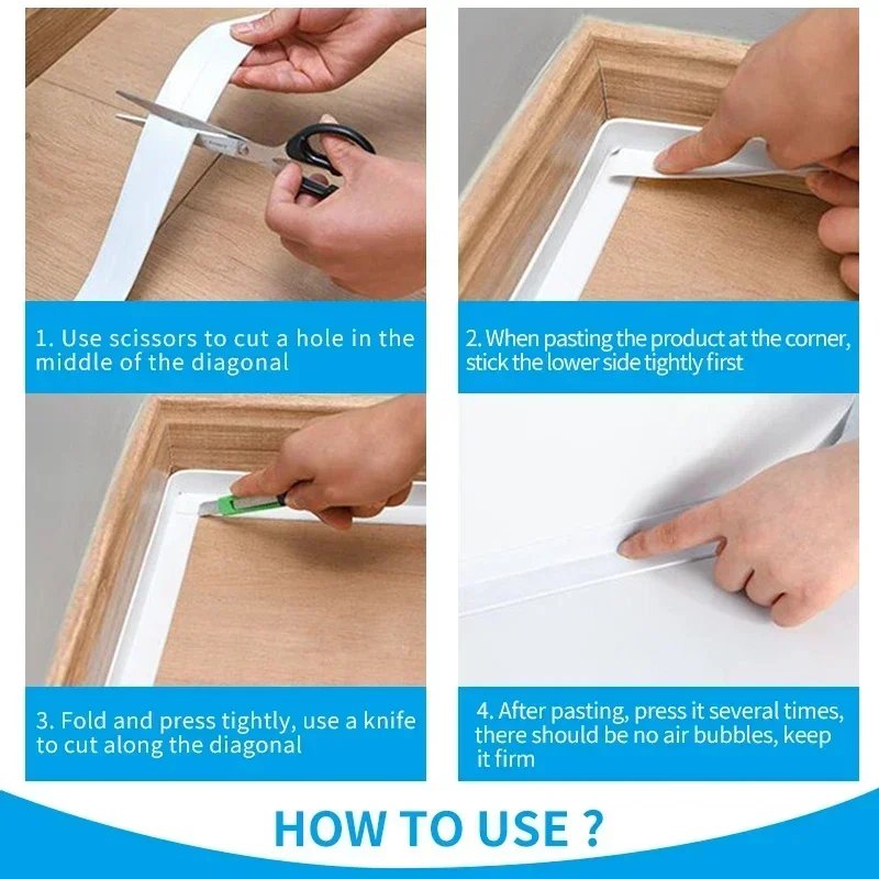 1/2/3.2M Self-adhesive Sealing Tape PVC Oil-Proof Kitchen Sink Edge Caulk Tape Waterproof Bathroom Toilet Corner Wall Stickers - Image 6