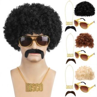 Afro Wig Costume Set: Must-Have Retro Party Accessories