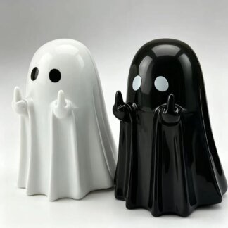 Cute Middle Finger Ghost Statue: Must-Have Halloween Decor