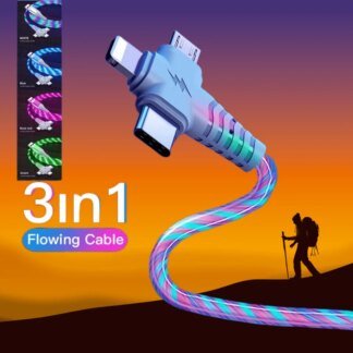 3 in 1 Flowing Glowing Light Fast Charging Cable - Best Must-Have Cord