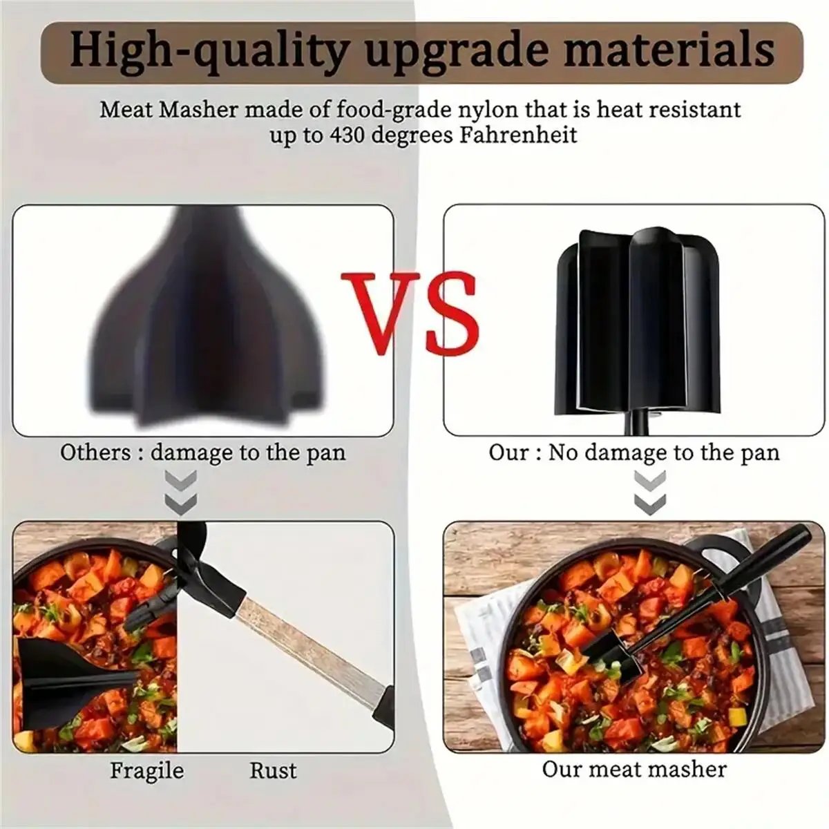 Meat Chopper: Must-Have Heat Resistant Meat Shredder for Effortless Cooking - Image 6
