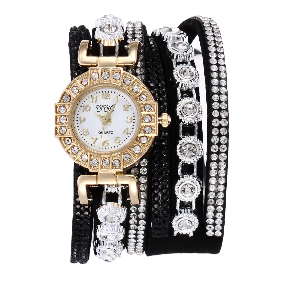 Rhinestone Leather Wrap Quartz Watch: Stunning & Affordable Style - Image 5