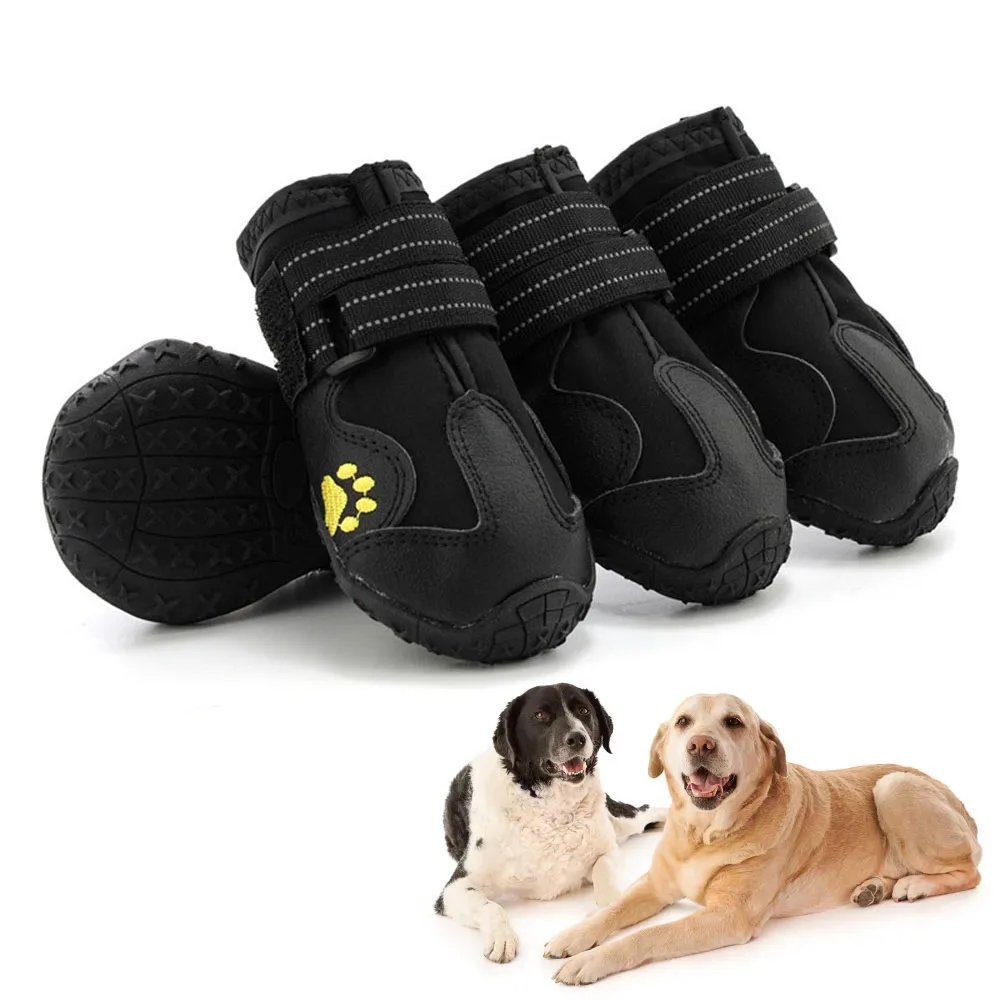 Waterproof Dog Shoes - Best Must-Have Paw Protection, 4pcs