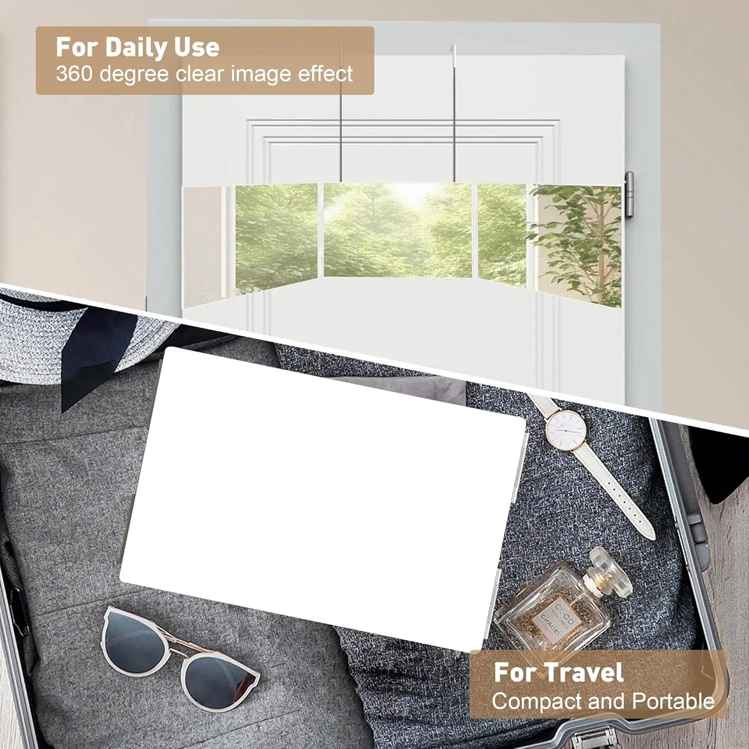 Portable Trifold Vanity Cosmetic Mirror - Must-Have Travel Essential - Image 6