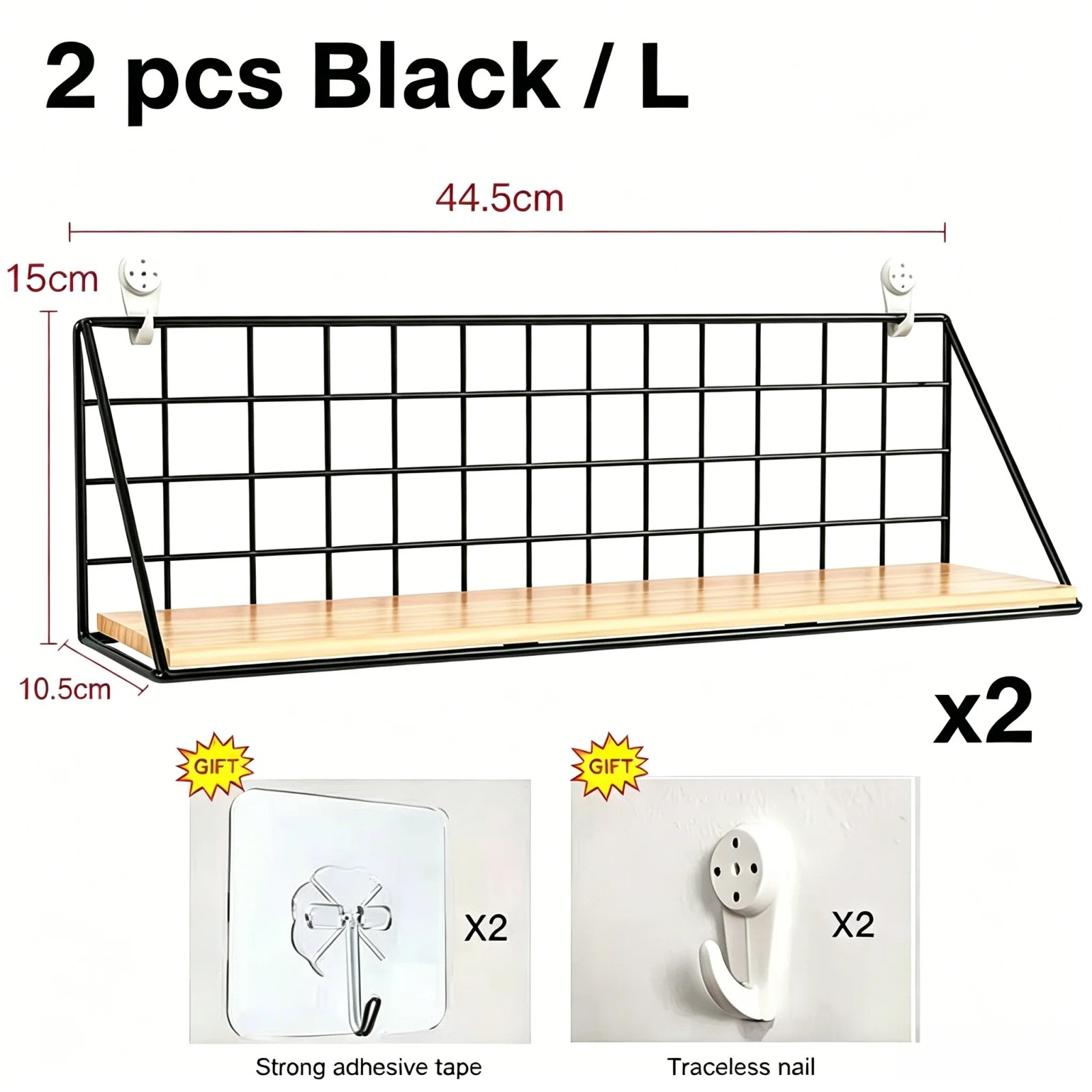 2pcs Black L