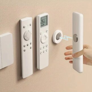 Magnetic Remote Holder Wall Mount, No Drill, White, 3 Pack