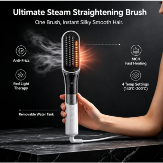 Steam Hair Straightening Brush 4 Heat Settings Red Light AU Plug