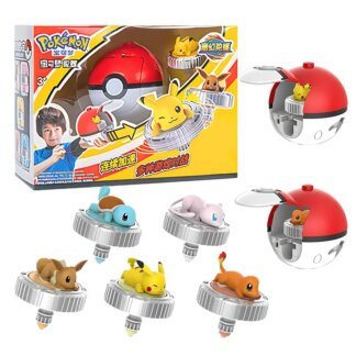 Pokemon Spinning Top Gyro Toy Plastic 5 to 8cm Pikachu Eevee