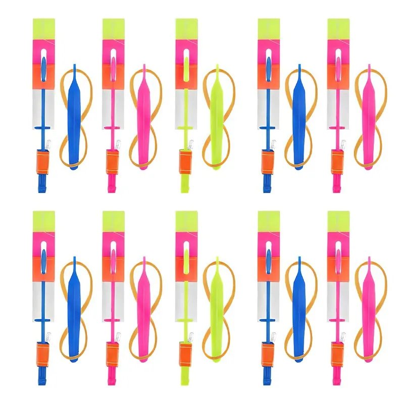 LED Rocket Slingshot Toy with Rubber Band Launcher, Flies 20m - Image 2