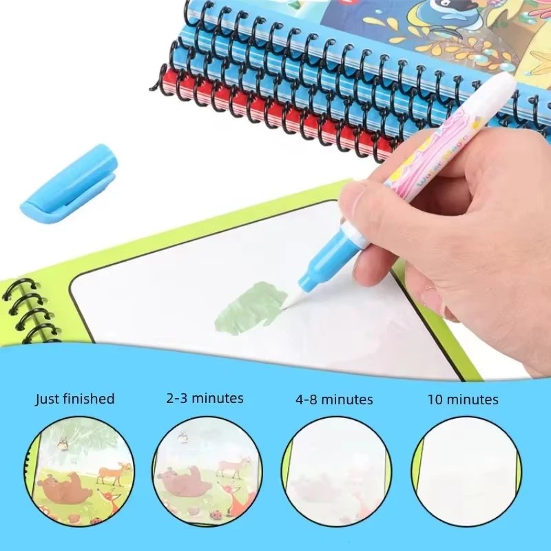 Reusable Water Drawing Book with Refillable Water Pen for Kids - Image 4