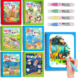 Reusable Water Drawing Book with Refillable Water Pen for Kids